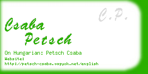 csaba petsch business card